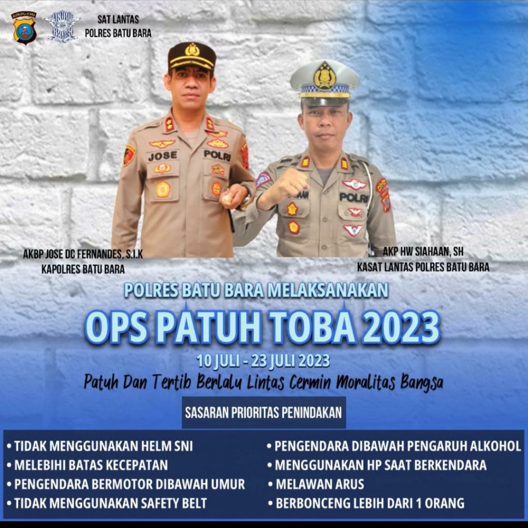 Ini Dia 8 Sasaran Penindakan OPS Patuh Toba 2023 Polres Batu Bara, Deempatbelas.com