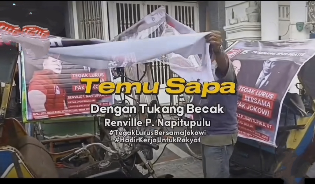 Temu Sapa Bersama Abang Betor, Anggota DPRD Medan Renville Bagikan Tenda Becak, Deempatbelas.com