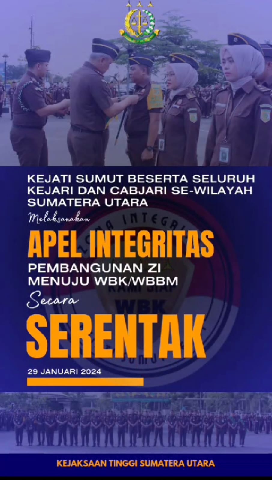 IMG-20240131-WA0014 Kejati Sumut, Seluruh Kejari dan Cabjari melaksanakan Apel Integritas Secara Serentak., Deempatbelas.com