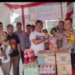 BRI BERSAMA JAJARAN SATLANTAS LIMA PULUH BERIKAN BINGKISAN KEPADA PETUGAS DI POS PAM IDUL FITRI