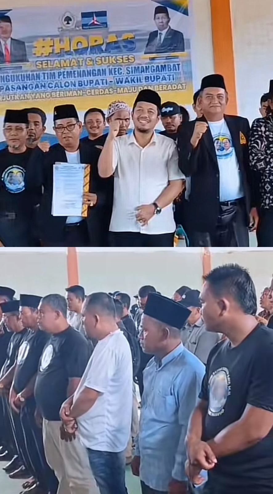 Viral!! Sejumlah Perangkat Desa di Paluta Deklarasi Dukungan Kepada Paslon H.Obon Dan Basri (HORAS)&nbsp;, Deempatbelas.com