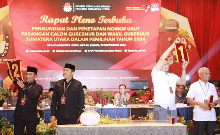 Pilgub Sumut 2024: Bobby-Surya Nomor 1, Edy-Hasan Nomor 2, Deempatbelas.com