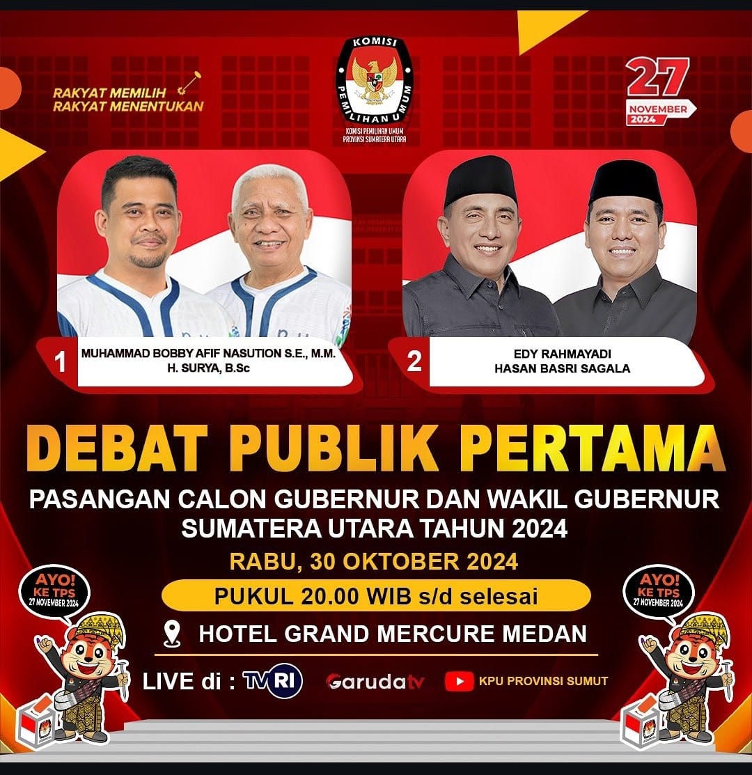 KPU Sumut Rampungkan Debat Publik Pertama Rabu Pagi Gladi Resik, Deempatbelas.com