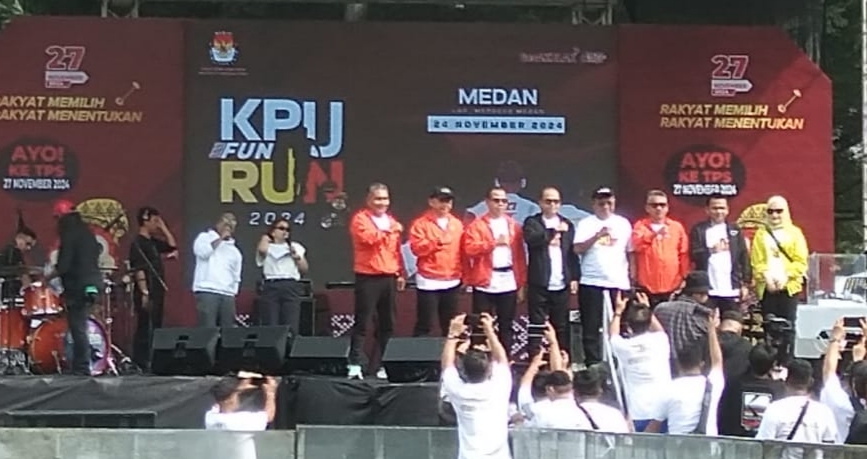 Gelar Fun Run 2024 Serentak di 3 Daerah, KPU Sumut Mengajak Masyarkat Ramaikan TPS 27 November, Deempatbelas.com