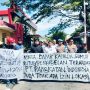 AKSI UNJUK RASA IPEPMA TERKAIT PT PANGKATAN INDONESIA LABUHAN BATU DIDUGA TAK MILIKI IZIN LOKASI DAN PLASMA