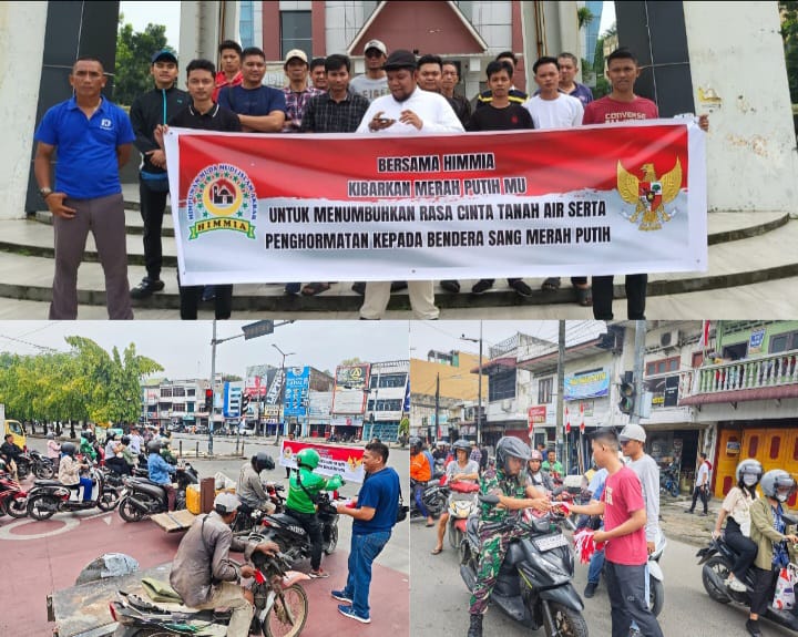 Tebarkan Semangat Nasionalisme, HIMMIA Sumut Bagikan 1000 Bendera Merah Putih di Jalan, Sambut HUT RI Ke-80, Deempatbelas.com