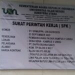 PEMBANGUNAN KAMPUS V UIN SUMUT DIDUGA SEROBOT JALAN UMUM DAN LANGGAR REGULASI, REKTOR DAN PERUSAHAAN PEMENANG BUNGKAM