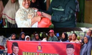 DAHNIL GINTING BERSAMA UNIVERSITAS PANCA BUDI SALURKAN RATUSAN PAKET SEMBAKO UNTUK KORBAN BANJIR ROB DI PANTAI LABU