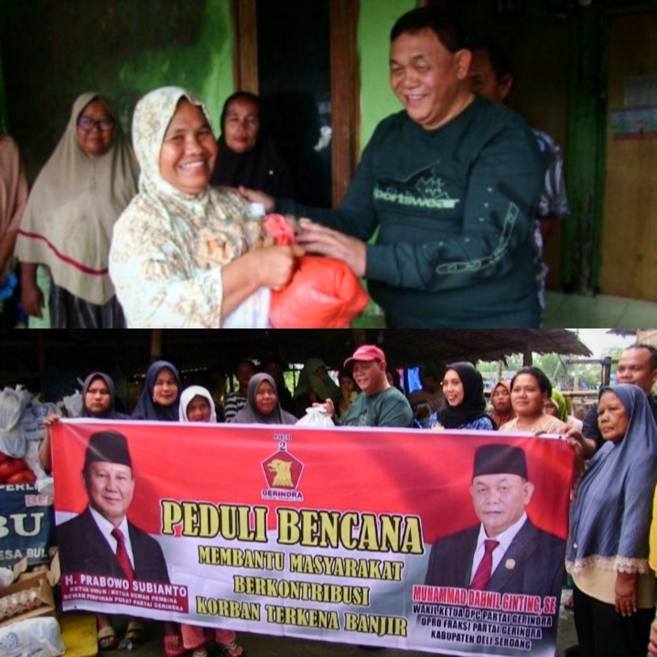 Dahnil Ginting Bersama Universitas Panca Budi Salurkan Ratusan Paket Sembako untuk Korban Banjir Rob di Pantai Labu, Deempatbelas.com