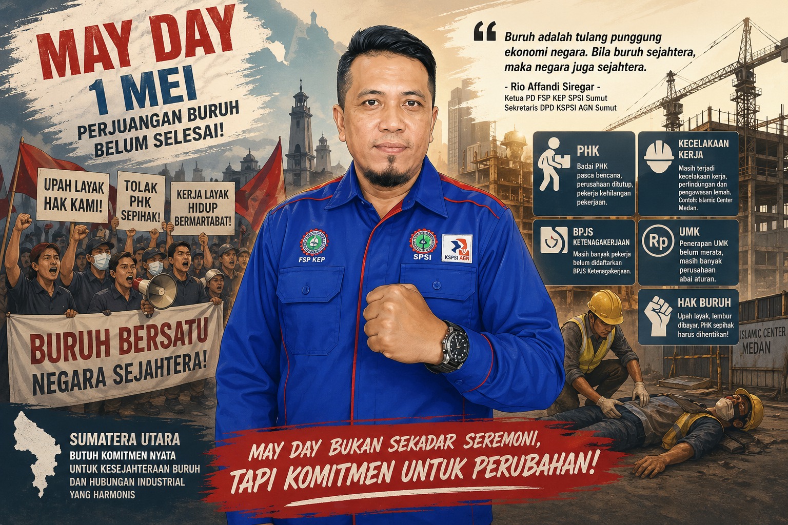 May Day Sumut: Antara Seremoni dan Jeritan Buruh&mdash;PHK, Upah Tak Layak, hingga Minimnya Perlindungan, Deempatbelas.com