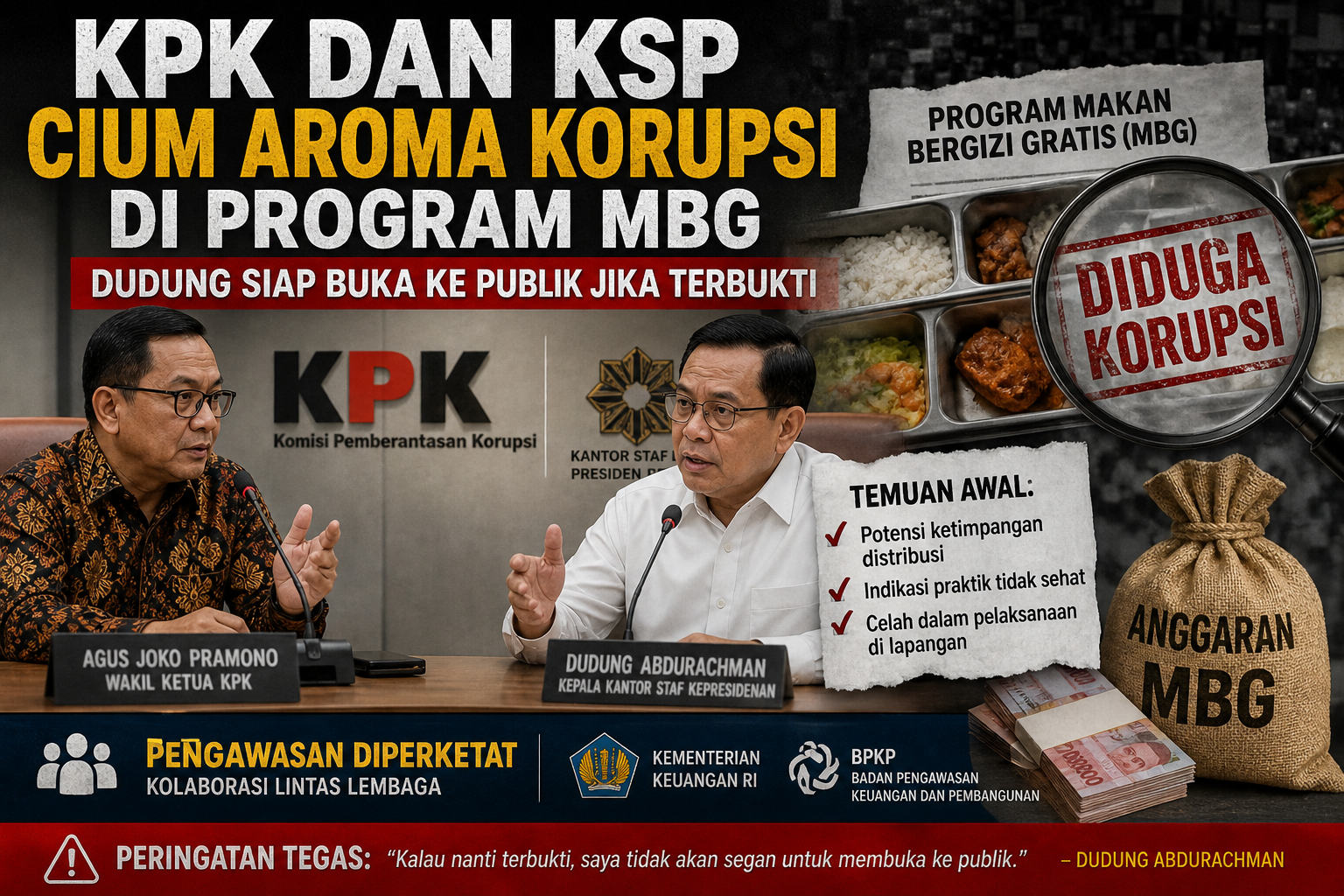 KPK dan KSP Cium Aroma Korupsi di Program MBG, Dudung Siap Buka ke Publik Jika Terbukti, Deempatbelas.com