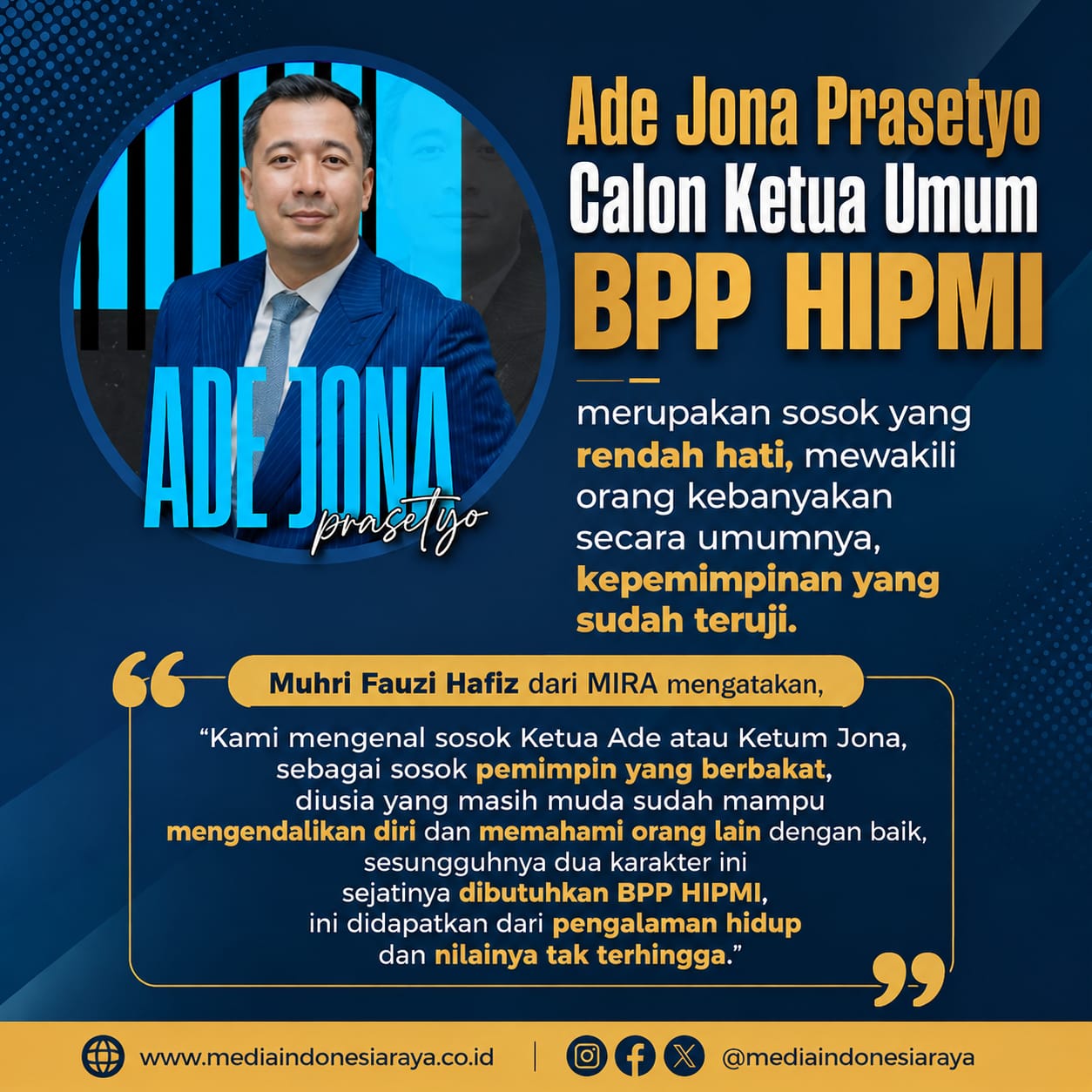 MUHRI FAUZI HAFIZ SEBUT BPP HIPMI BUTUH SOSOK KETUM YANG RENDAH HATI MUHRI FAUZI HAFIZ SEBUT BPP HIPMI BUTUH SOSOK KETUM YANG RENDAH HATI