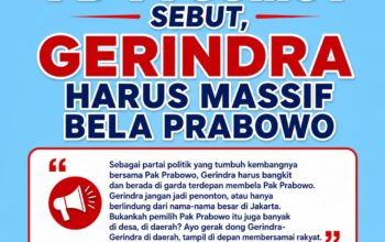 PD 14 SUMUT DESAK GERINDRA TURUN GUNUNG, JANGAN HANYA JADI PENONTON DI TENGAH GEMPURAN ISU TERHADAP PRABOWO PD 14 SUMUT DESAK GERINDRA TURUN GUNUNG, JANGAN HANYA JADI PENONTON DI TENGAH GEMPURAN ISU TERHADAP PRABOWO
