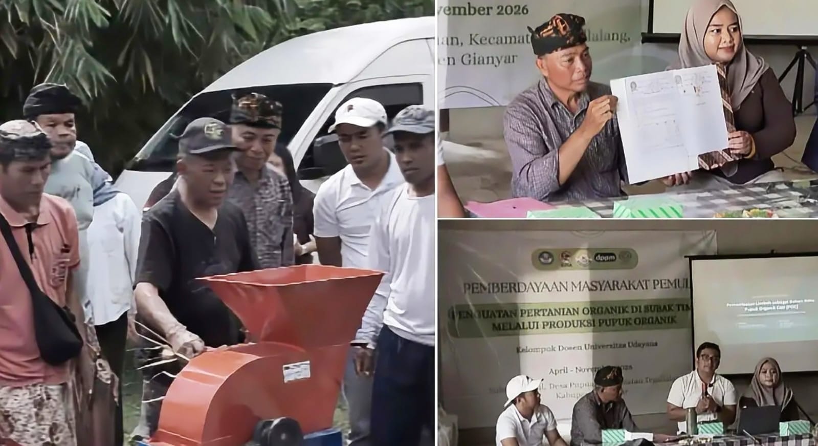 DUKUNG PERTANIAN ORGANIK, UNIVERSITAS UDAYANA DAMPINGI PETANI SUBAK TIMBUL PRODUKSI PUPUK MANDIRI DUKUNG PERTANIAN ORGANIK, UNIVERSITAS UDAYANA DAMPINGI PETANI SUBAK TIMBUL PRODUKSI PUPUK MANDIRI