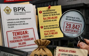 BPK BONGKAR CARUT-MARUT DI BAPENDA MEDAN, 29.842 BPHTB BELUM TERTAGIH, SISTEM PAJAK AMBURADUL, POTENSI PAD MILIARAN RUPIAH TERANCAM HILANG