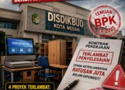 PROYEK PULUHAN MILIAR PERLENGKAPAN SEKOLAH DISDIKBUD MEDAN TERLAMBAT, DENDA RATUSAN JUTA SEMPAT TAK DIPUNGUT, BERPOTENSI RUGIKAN DAERAH