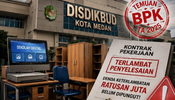 PROYEK PULUHAN MILIAR PERLENGKAPAN SEKOLAH DISDIKBUD MEDAN TERLAMBAT, DENDA RATUSAN JUTA SEMPAT TAK DIPUNGUT, BERPOTENSI RUGIKAN DAERAH