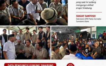 GERINDRA SUMUT KUNJUNGI PENGUNGSI SINABUNG, SUGIAT: SOLIDARITAS ANTAR SESAMA ANAK BANGSA