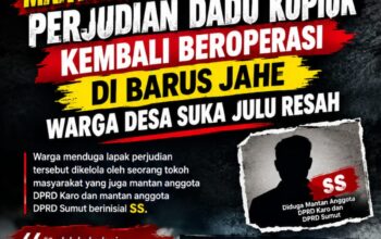 DIDUDA DI KELOLA MANTAN ANGGOTA DEWAN, PERJUDIAN DADU KOPIOK KEMBALI BEROPERASI DI BARUS JAHE, WARGA DESA SUKA JULU RESAH