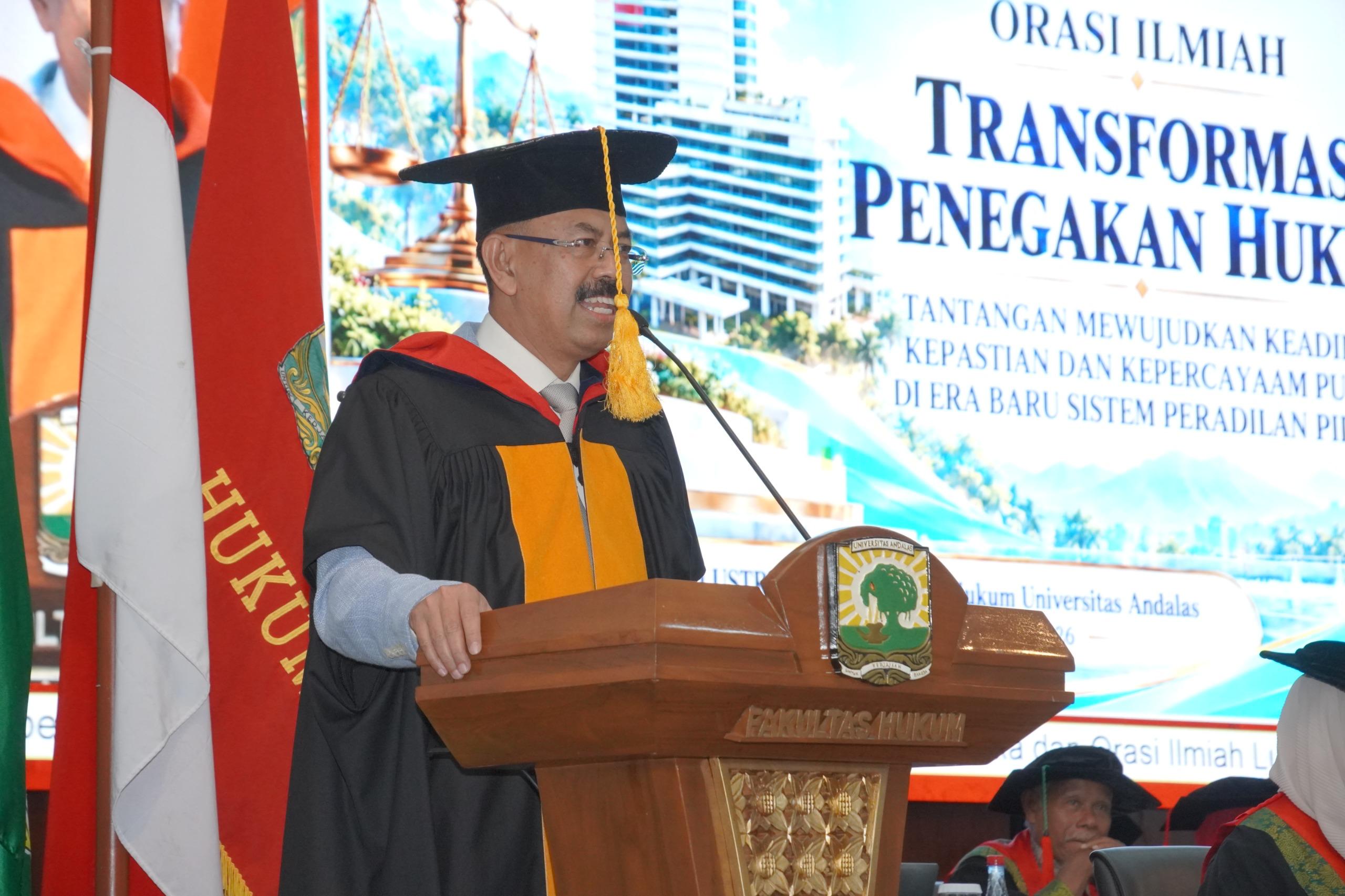 75 TAHUN FH UNAND, WAKIL JAKSA AGUNG SOROTI TANTANGAN PENEGAKAN HUKUM DI ERA BARU PERADILAN PIDANA 75 TAHUN FH UNAND, WAKIL JAKSA AGUNG SOROTI TANTANGAN PENEGAKAN HUKUM DI ERA BARU PERADILAN PIDANA