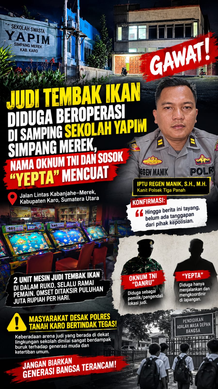 JUDI TEMBAK IKAN DI DEKAT SEKOLAH YAPIM SIMPANG MEREK MASIH BEROPERASI, NAMA “YEPTA” DAN “DANRU” MENCUAT JUDI TEMBAK IKAN DI DEKAT SEKOLAH YAPIM SIMPANG MEREK MASIH BEROPERASI, NAMA “YEPTA” DAN “DANRU” MENCUAT