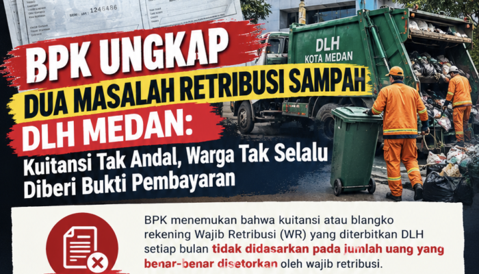 BPK UNGKAP DUA MASALAH RETRIBUSI SAMPAH DLH MEDAN: KUITANSI TAK ANDAL, WARGA TAK SELALU DIBERI BUKTI PEMBAYARAN